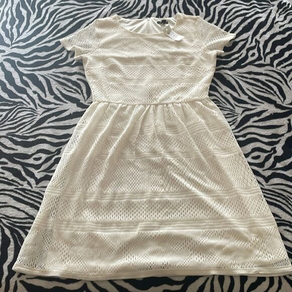 Beautiful Ann Taylor lace eyelet white skater women’s mini dress NWT size 4 - Picture 13 of 16